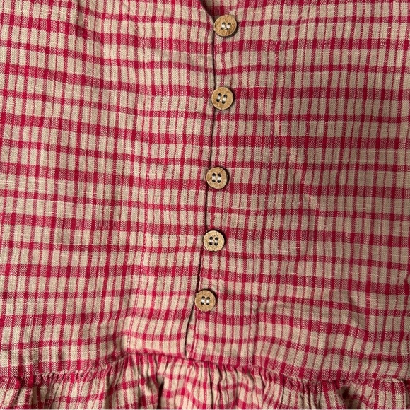 Plaid V-Neck mini Dress with Puff Sleeves by Only - Picture 6 of 12